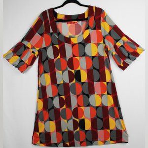Groovy 60s Inspired A-line Puff Sleeve Mod Dress